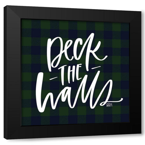 Deck the Halls Black Modern Wood Framed Art Print with Double Matting by Wieners, Valerie