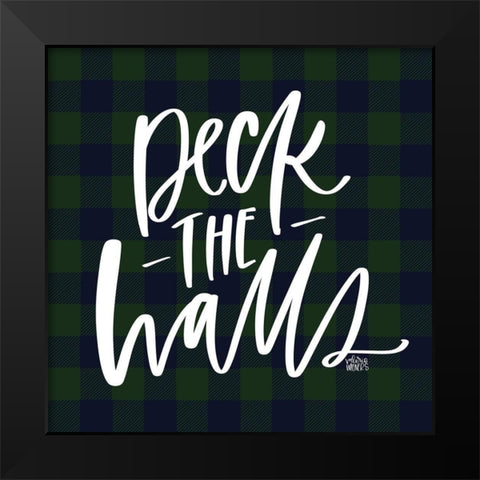 Deck the Halls Black Modern Wood Framed Art Print by Wieners, Valerie