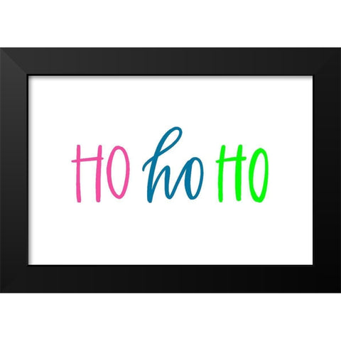 Ho Ho Ho Black Modern Wood Framed Art Print by Wieners, Valerie