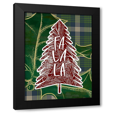 Tree Fa La La Black Modern Wood Framed Art Print by Wieners, Valerie