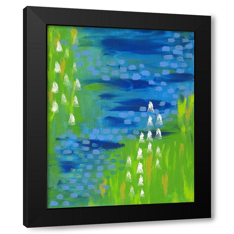 Green Black Modern Wood Framed Art Print by Wieners, Valerie