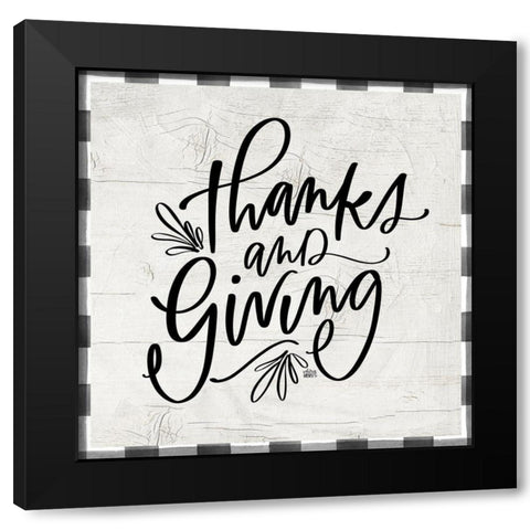 Thanks and Giving Black Modern Wood Framed Art Print with Double Matting by Wieners, Valerie