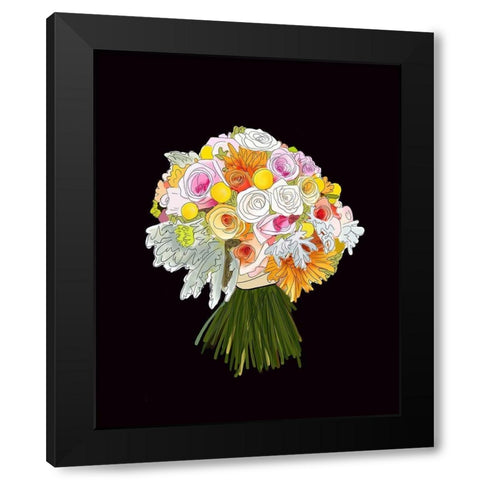 Bouquet Black Modern Wood Framed Art Print by Wieners, Valerie