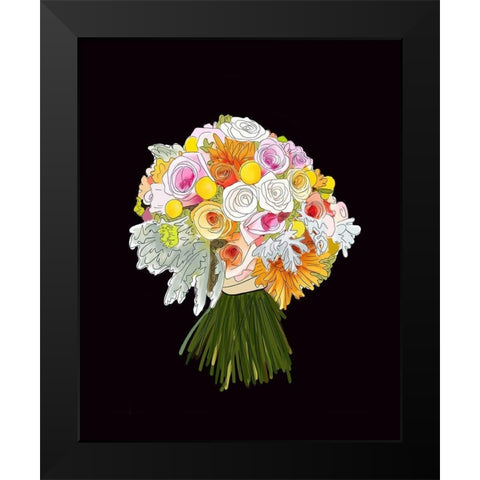 Bouquet Black Modern Wood Framed Art Print by Wieners, Valerie