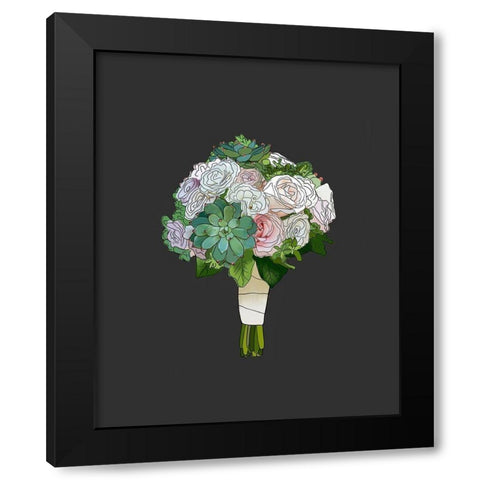 Succulent Bouquet Black Modern Wood Framed Art Print with Double Matting by Wieners, Valerie