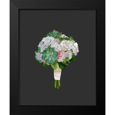 Succulent Bouquet Black Modern Wood Framed Art Print by Wieners, Valerie