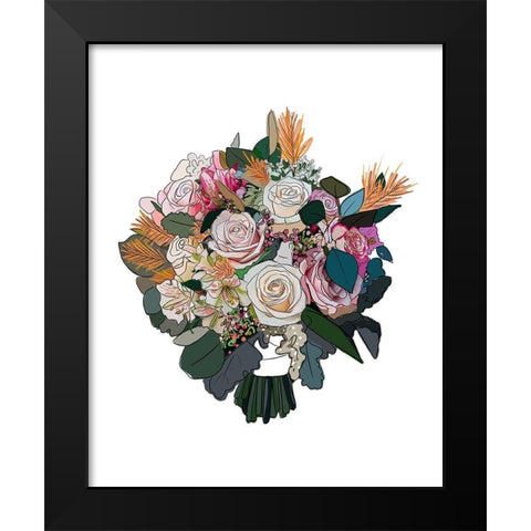 Bouquet on White Black Modern Wood Framed Art Print by Wieners, Valerie