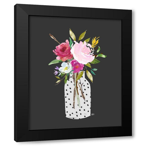 Pink Still Life Black Modern Wood Framed Art Print with Double Matting by Wieners, Valerie