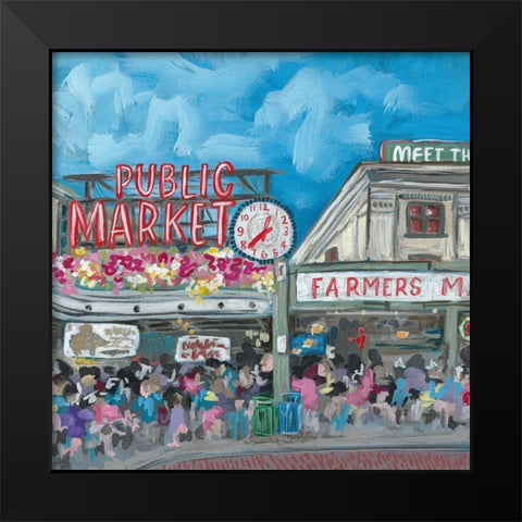 Seattle Market Black Modern Wood Framed Art Print by Wieners, Valerie