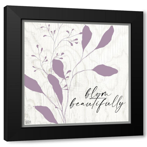 Bloom Beautifully Black Modern Wood Framed Art Print by Wieners, Valerie