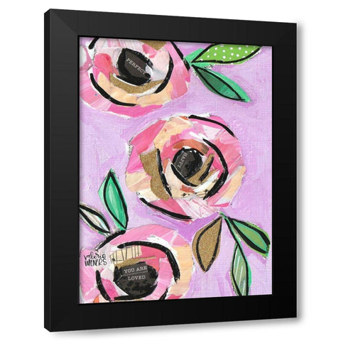 Floral Collage II Black Modern Wood Framed Art Print by Wieners, Valerie