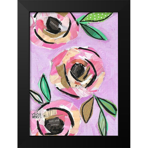 Floral Collage II Black Modern Wood Framed Art Print by Wieners, Valerie