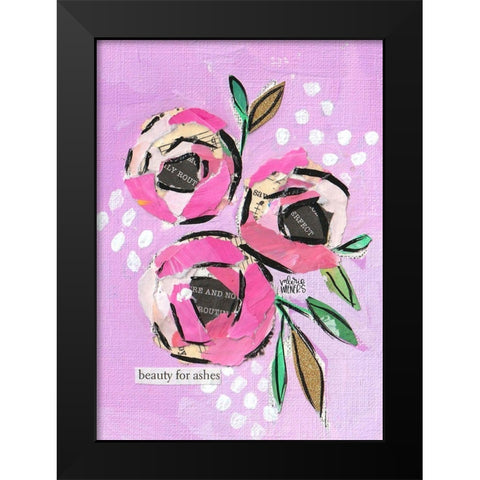 Floral Collage III Black Modern Wood Framed Art Print by Wieners, Valerie