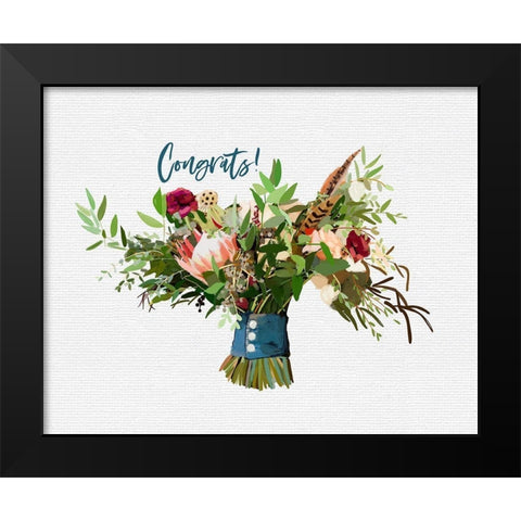 Congrats   Black Modern Wood Framed Art Print by Wieners, Valerie