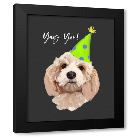 Yay You Black Modern Wood Framed Art Print by Wieners, Valerie