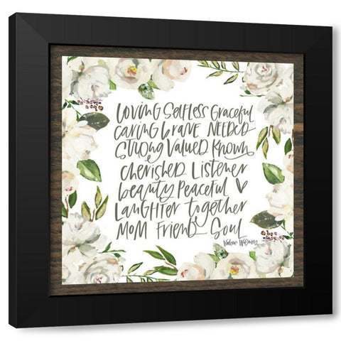 Mom Adjectives Black Modern Wood Framed Art Print by Wieners, Valerie