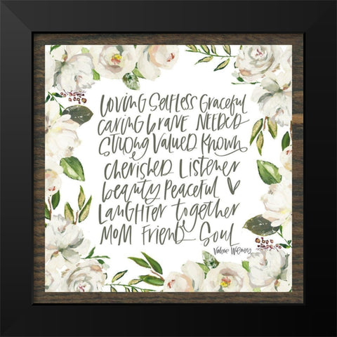 Mom Adjectives Black Modern Wood Framed Art Print by Wieners, Valerie