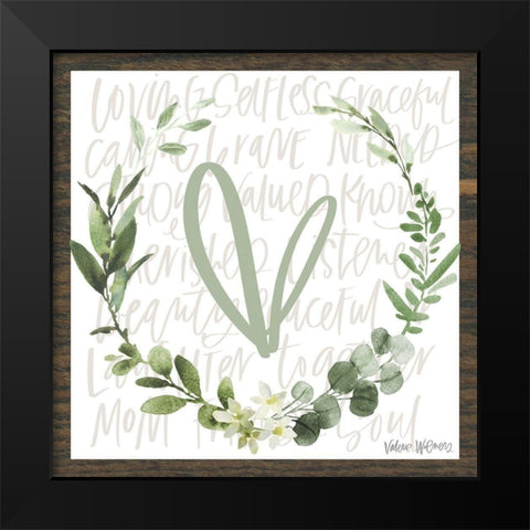 Heart Black Modern Wood Framed Art Print by Wieners, Valerie