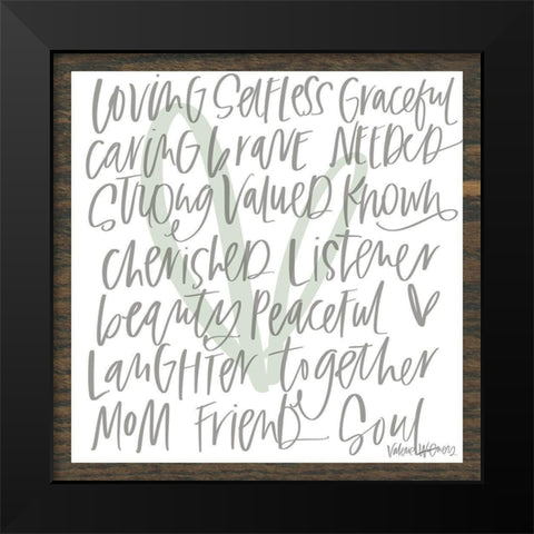 Mom Adjectives Black Modern Wood Framed Art Print by Wieners, Valerie