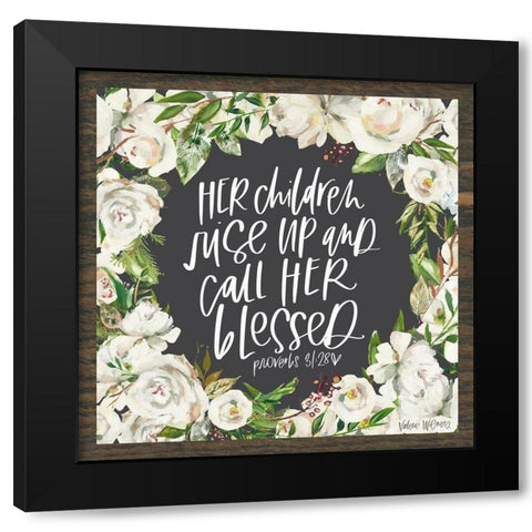 Her Children Black Modern Wood Framed Art Print with Double Matting by Wieners, Valerie