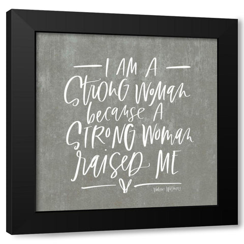 Strong Woman Black Modern Wood Framed Art Print with Double Matting by Wieners, Valerie