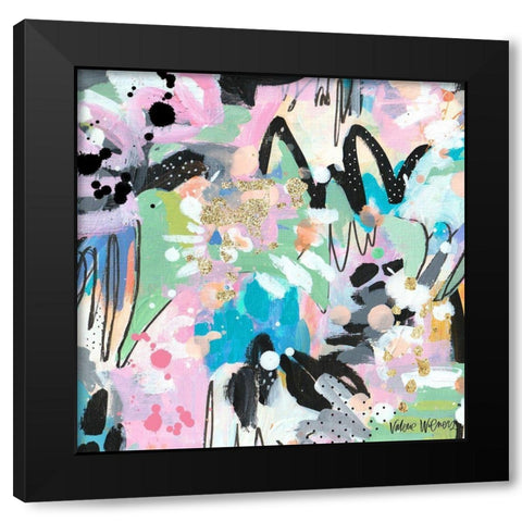 Abstract Polka Dot Black Modern Wood Framed Art Print by Wieners, Valerie
