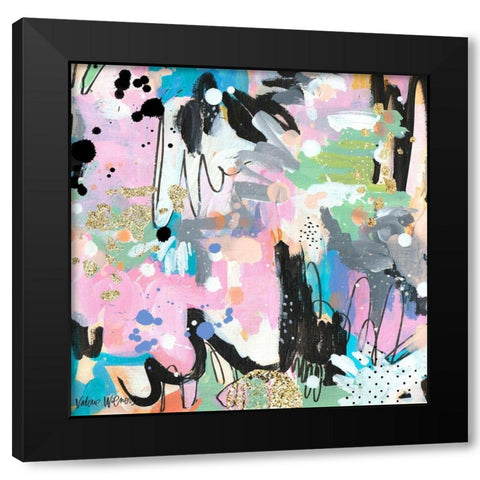 Abstract Polka Dot II Black Modern Wood Framed Art Print by Wieners, Valerie