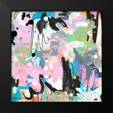 Abstract Polka Dot II Black Modern Wood Framed Art Print by Wieners, Valerie