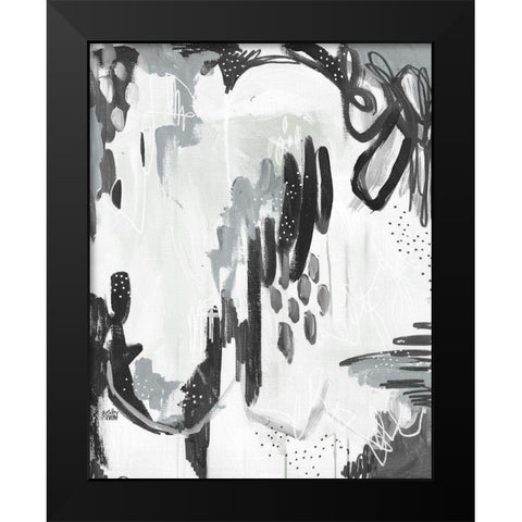 Abstract Dots II Black Modern Wood Framed Art Print by Wieners, Valerie