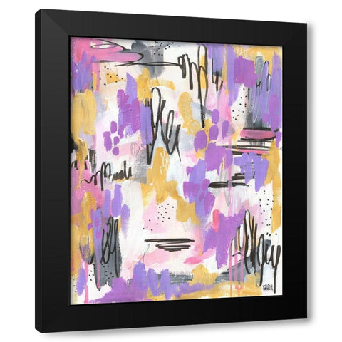 Purple Abstract Black Modern Wood Framed Art Print by Wieners, Valerie