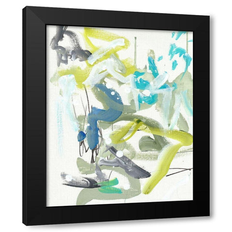 Green Blue Black Modern Wood Framed Art Print with Double Matting by Wieners, Valerie