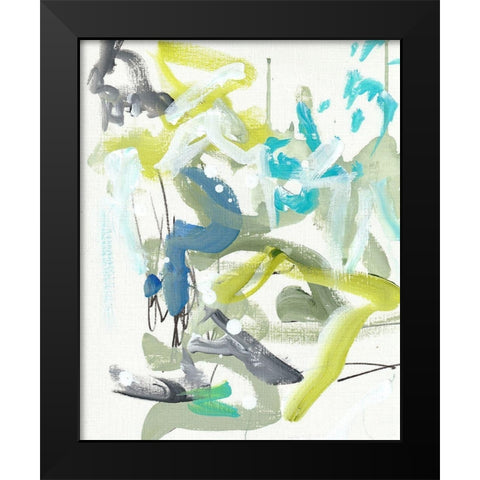 Green Blue Black Modern Wood Framed Art Print by Wieners, Valerie