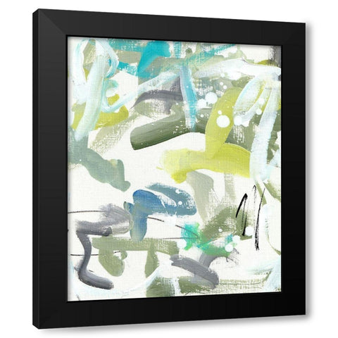 Green Blue II Black Modern Wood Framed Art Print with Double Matting by Wieners, Valerie