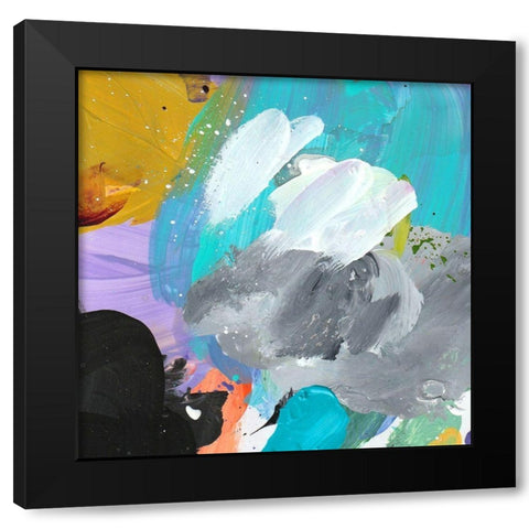 Blue Palette Black Modern Wood Framed Art Print by Wieners, Valerie