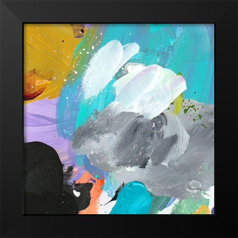 Blue Palette Black Modern Wood Framed Art Print by Wieners, Valerie