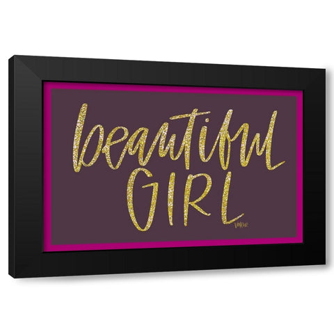 Beautiful Girl Black Modern Wood Framed Art Print with Double Matting by Wieners, Valerie