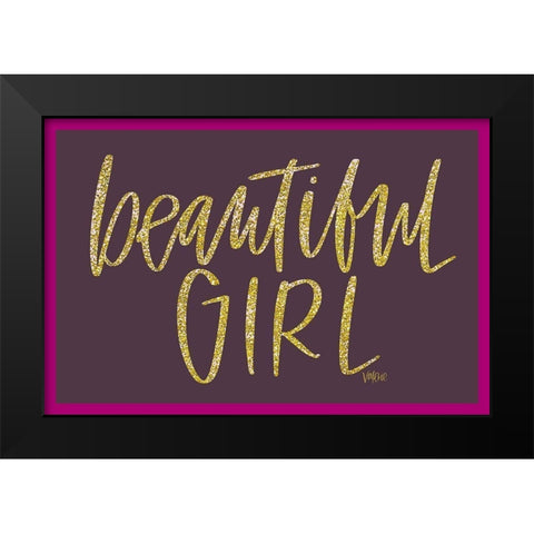 Beautiful Girl Black Modern Wood Framed Art Print by Wieners, Valerie
