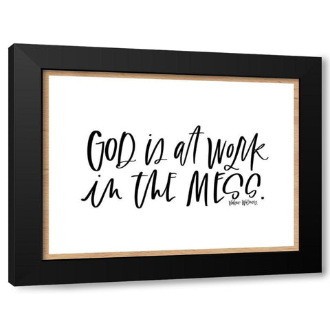God is at Work Black Modern Wood Framed Art Print with Double Matting by Wieners, Valerie