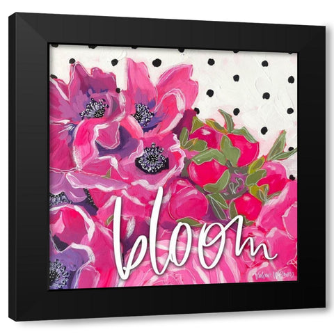 Bloom Black Modern Wood Framed Art Print with Double Matting by Wieners, Valerie