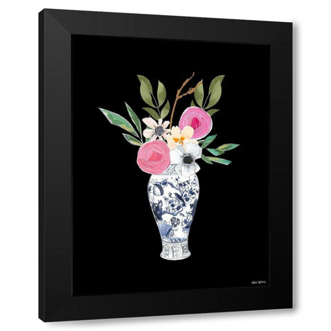 Blue Vase II Black Modern Wood Framed Art Print by Wieners, Valerie