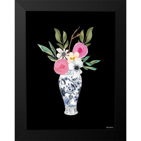 Blue Vase II Black Modern Wood Framed Art Print by Wieners, Valerie