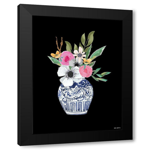 Blue Vase III Black Modern Wood Framed Art Print with Double Matting by Wieners, Valerie