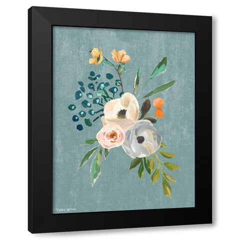 Floral Bunch Black Modern Wood Framed Art Print by Wieners, Valerie