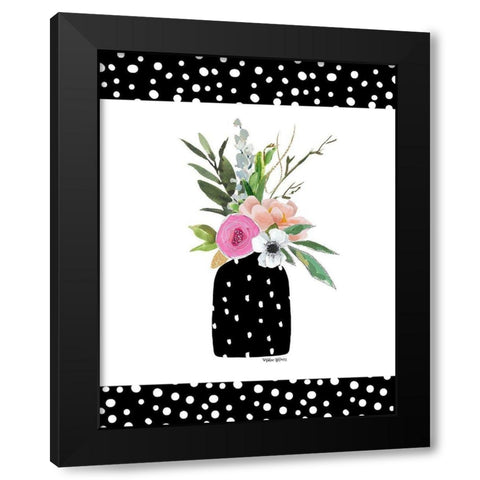 Spring Flowers Black Modern Wood Framed Art Print by Wieners, Valerie