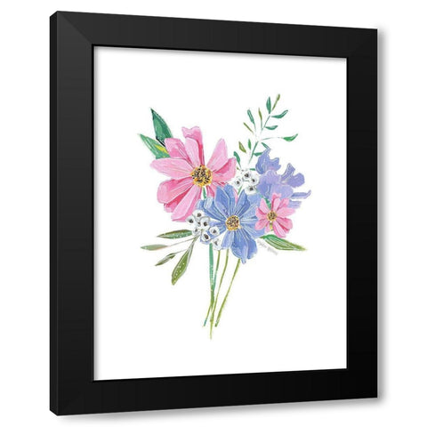 Pastel Floral Black Modern Wood Framed Art Print with Double Matting by Wieners, Valerie