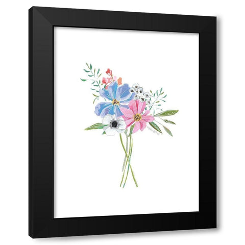 Pastel Floral II Black Modern Wood Framed Art Print with Double Matting by Wieners, Valerie