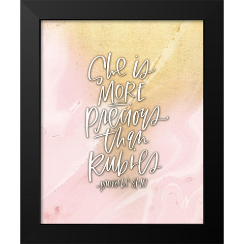 Rubies Black Modern Wood Framed Art Print by Wieners, Valerie