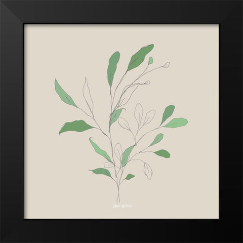 Wispy Leaf II Black Modern Wood Framed Art Print by Wieners, Valerie