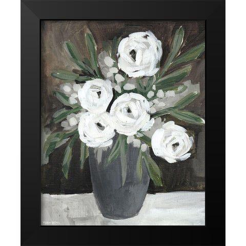 Floral Brown Black Modern Wood Framed Art Print by Wieners, Valerie