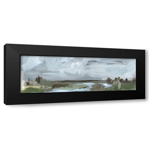 Long Abstract Black Modern Wood Framed Art Print with Double Matting by Wieners, Valerie